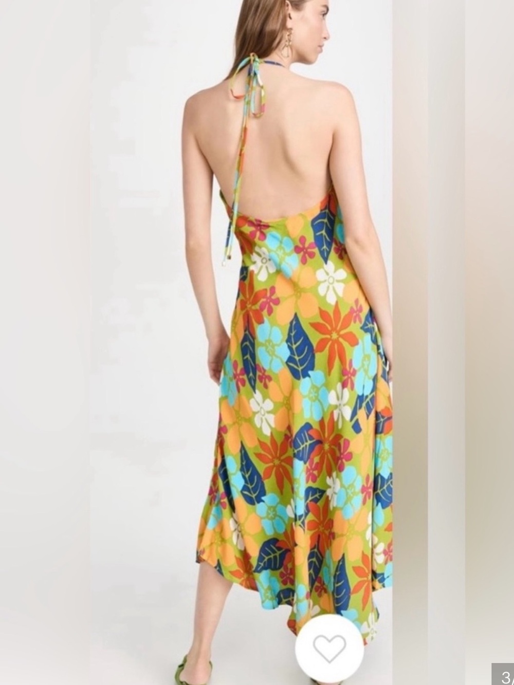 Faithful Halter Floral Maxi Dress in Multicolor, size Large